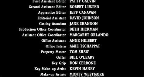 list of actors crew at the end of a movie|credits after movie ending.